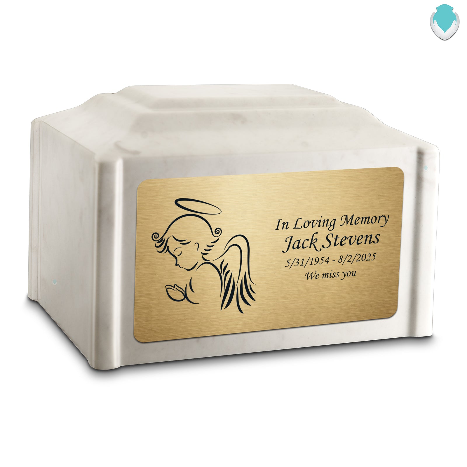 Adult Devotion Angel Diamond Cultured Marble Urns for Ashes