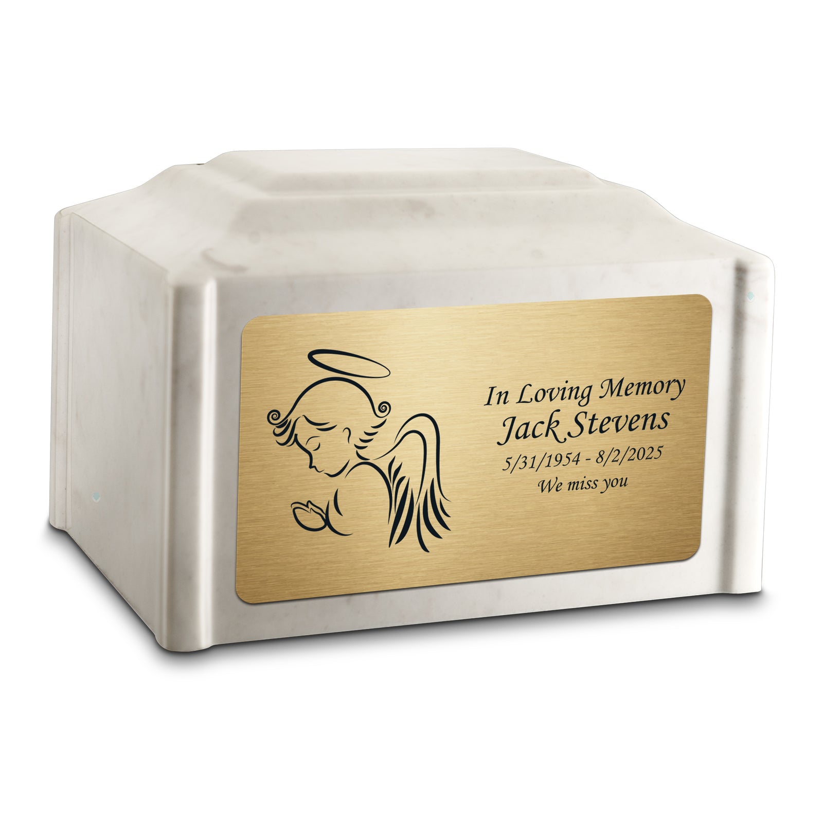Adult Devotion Angel Diamond Cultured Marble Urns for Ashes
