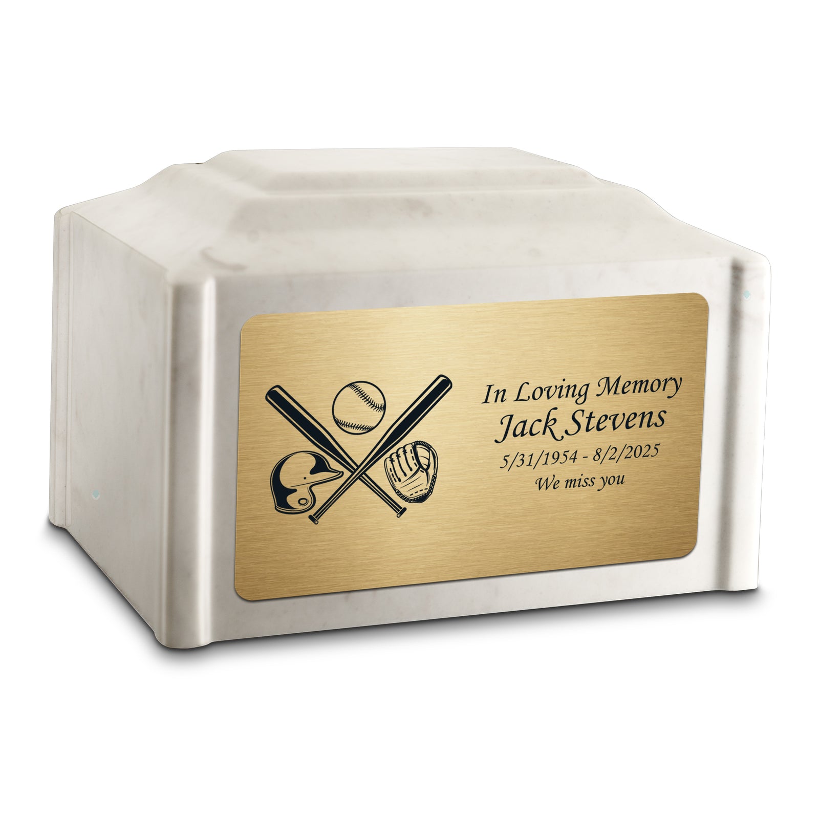 Adult Devotion Baseball Diamond Cultured Marble Urns for Ashes