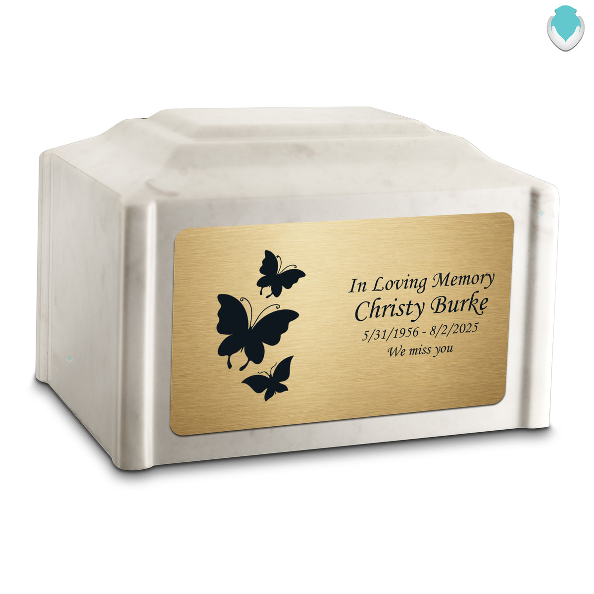 Adult Devotion Butterflies Diamond Cultured Marble Urns for Ashes