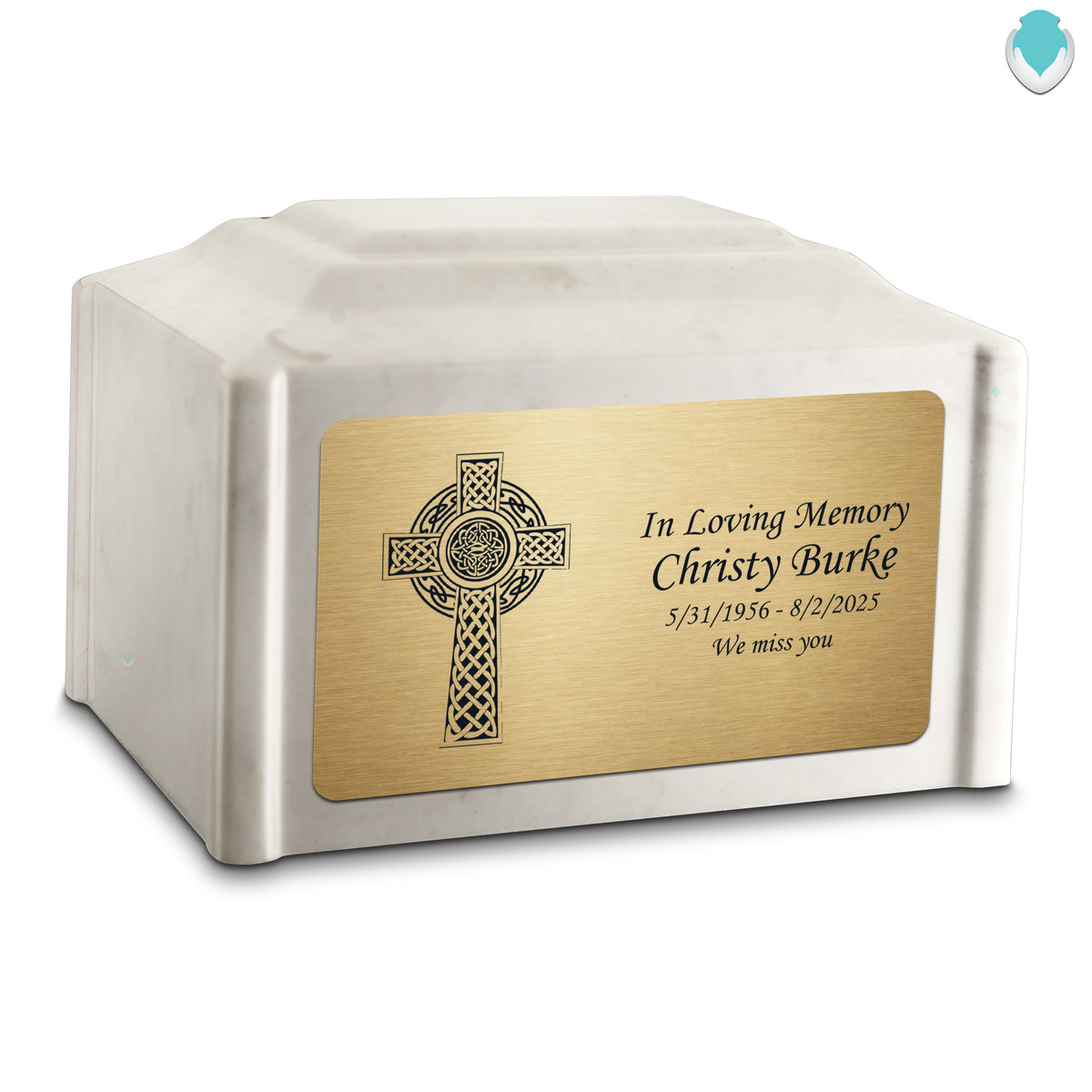 Adult Devotion Celtic Cross Diamond Cultured Marble Urns for Ashes