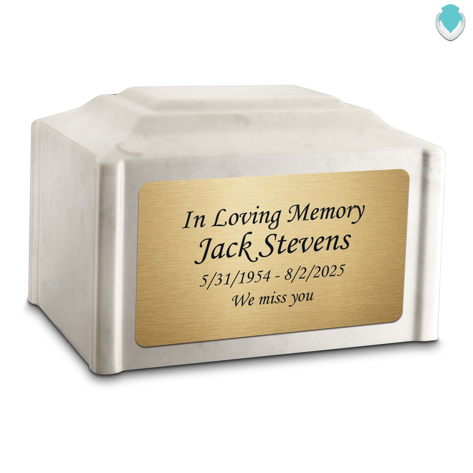 Adult Devotion Custom Engraved Diamond Cultured Marble Urns for Ashes
