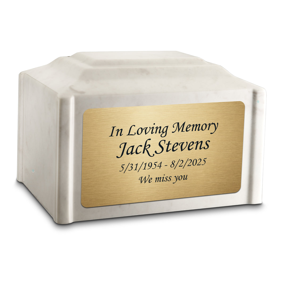 Adult Devotion Custom Engraved Diamond Cultured Marble Urns for Ashes