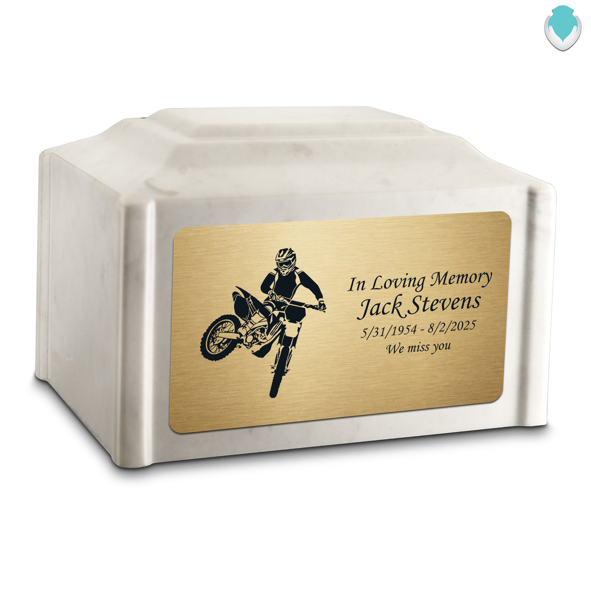 Adult Devotion Dirt Bike Diamond Cultured Marble Urns for Ashes