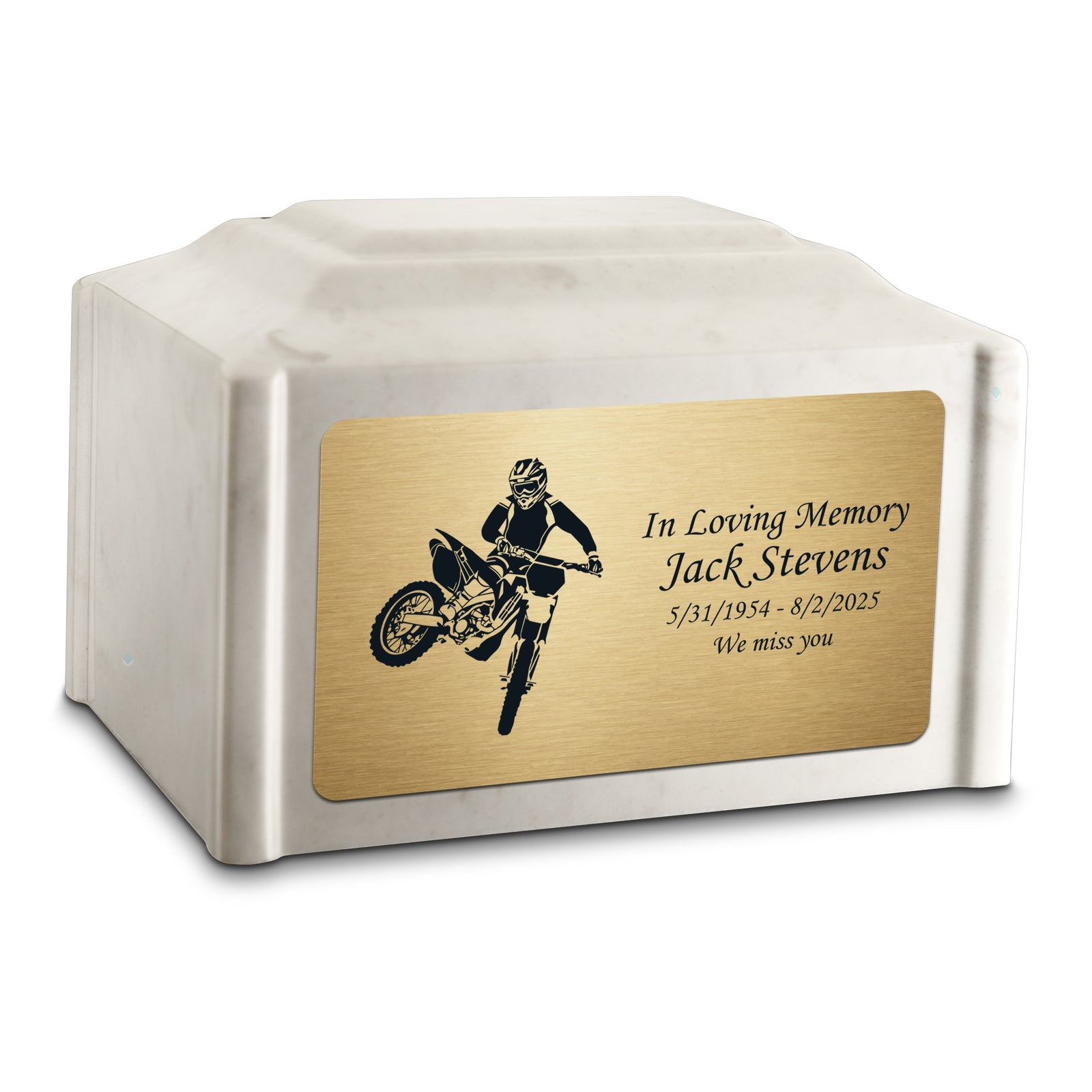 Adult Devotion Dirt Bike Diamond Cultured Marble Urns for Ashes