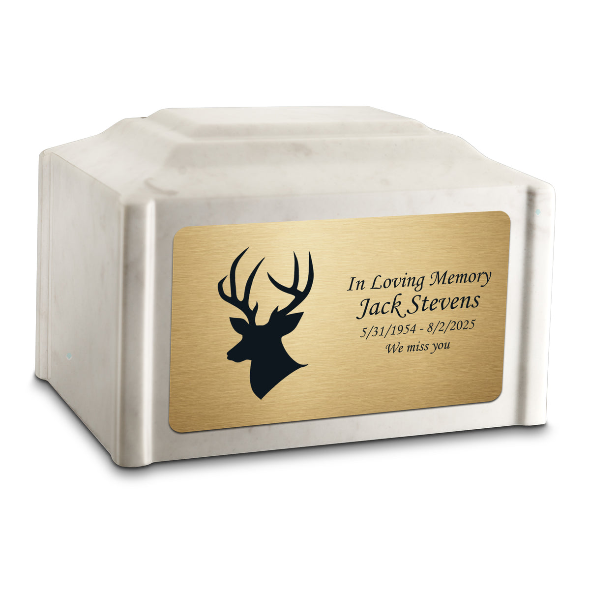Adult Devotion Deer Diamond Cultured Marble Urns for Ashes