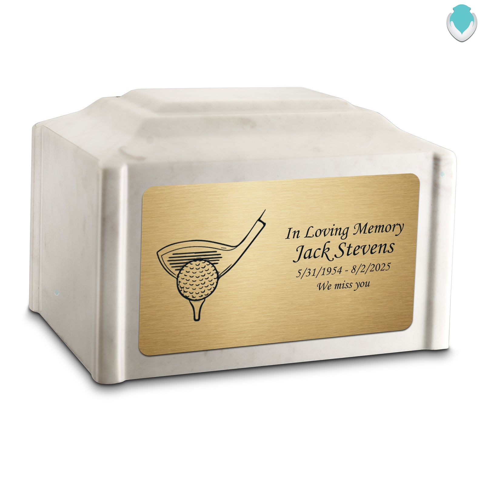 Adult Devotion Golf Diamond Cultured Marble Urns for Ashes