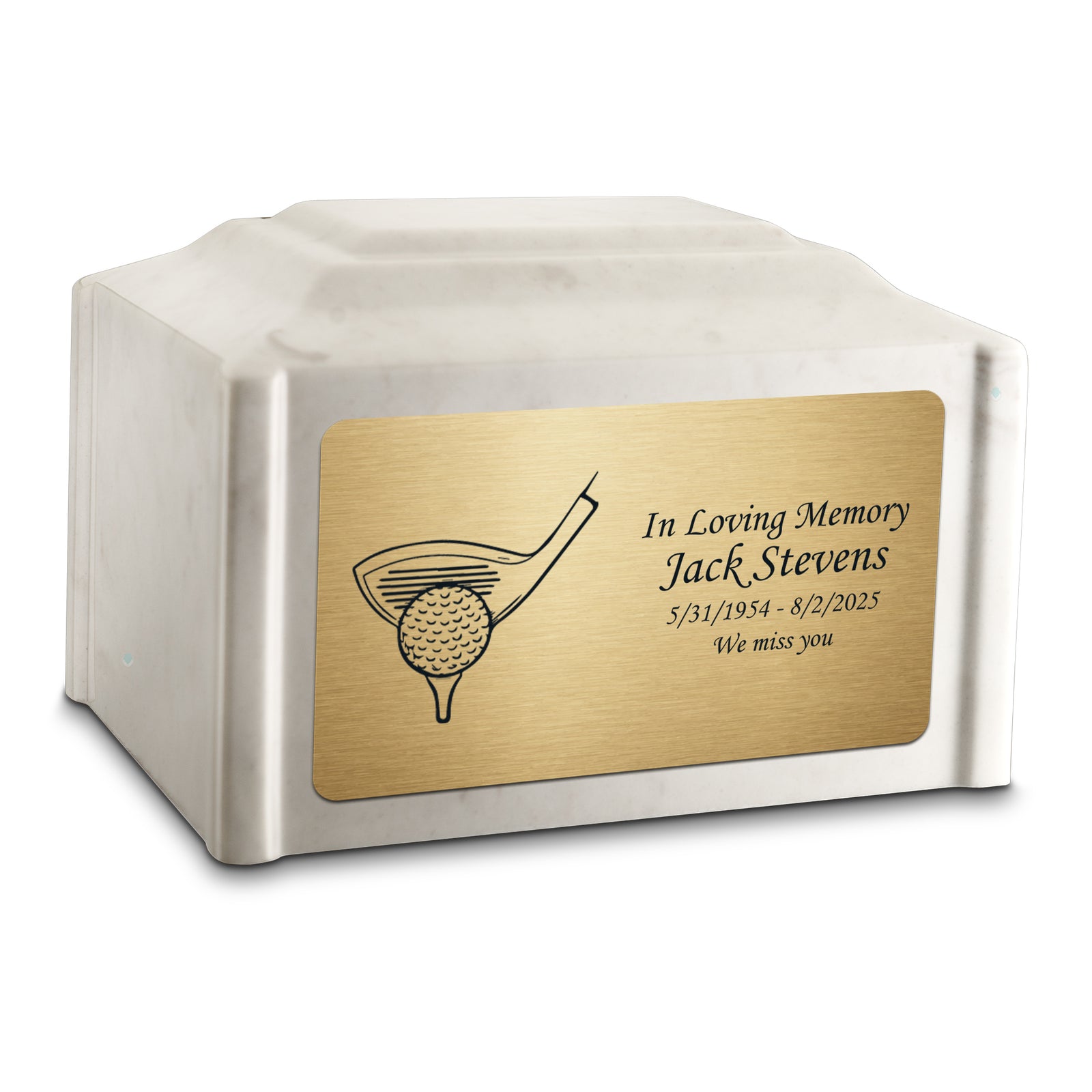 Adult Devotion Golf Diamond Cultured Marble Urns for Ashes