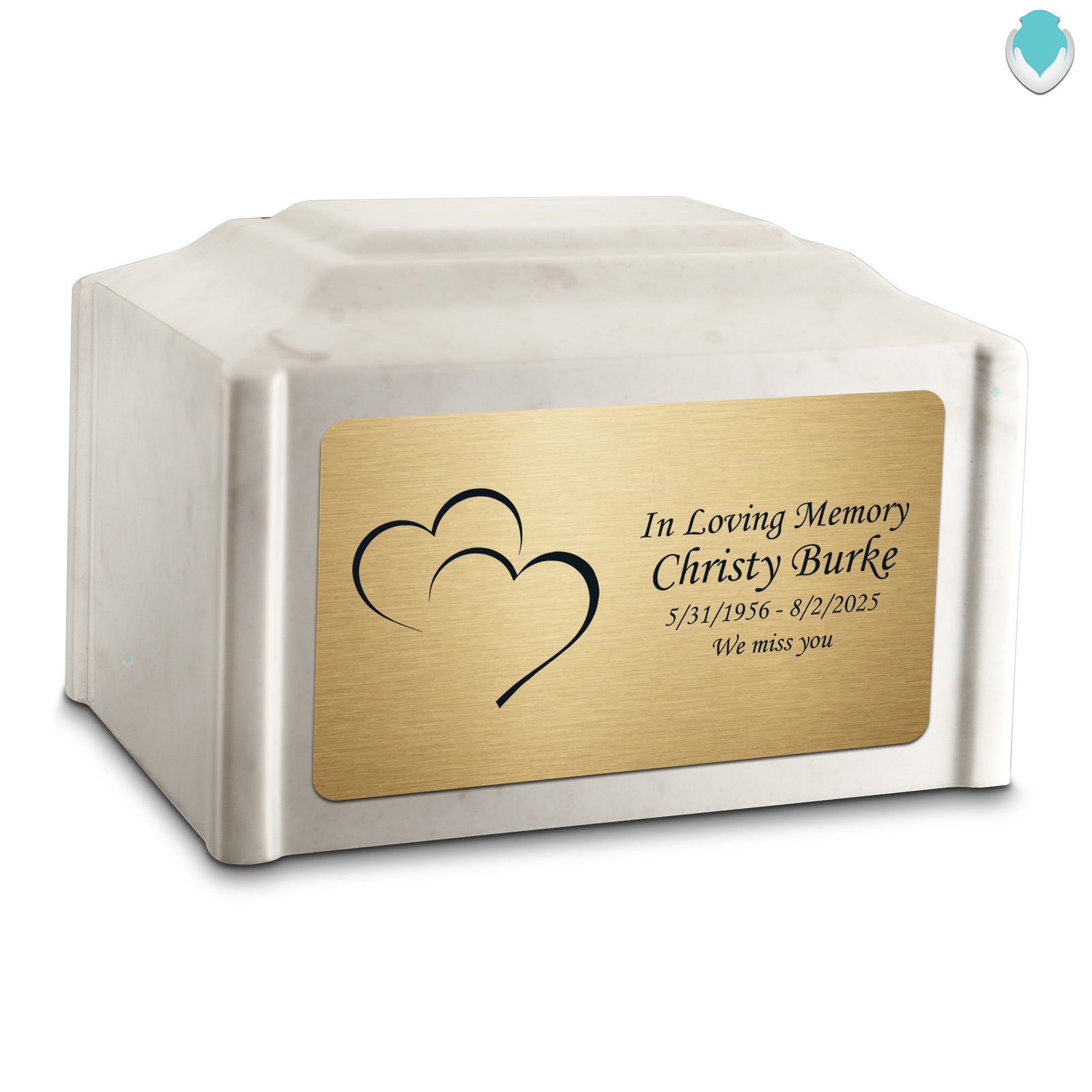 Adult Devotion Hearts Diamond Cultured Marble Urns for Ashes