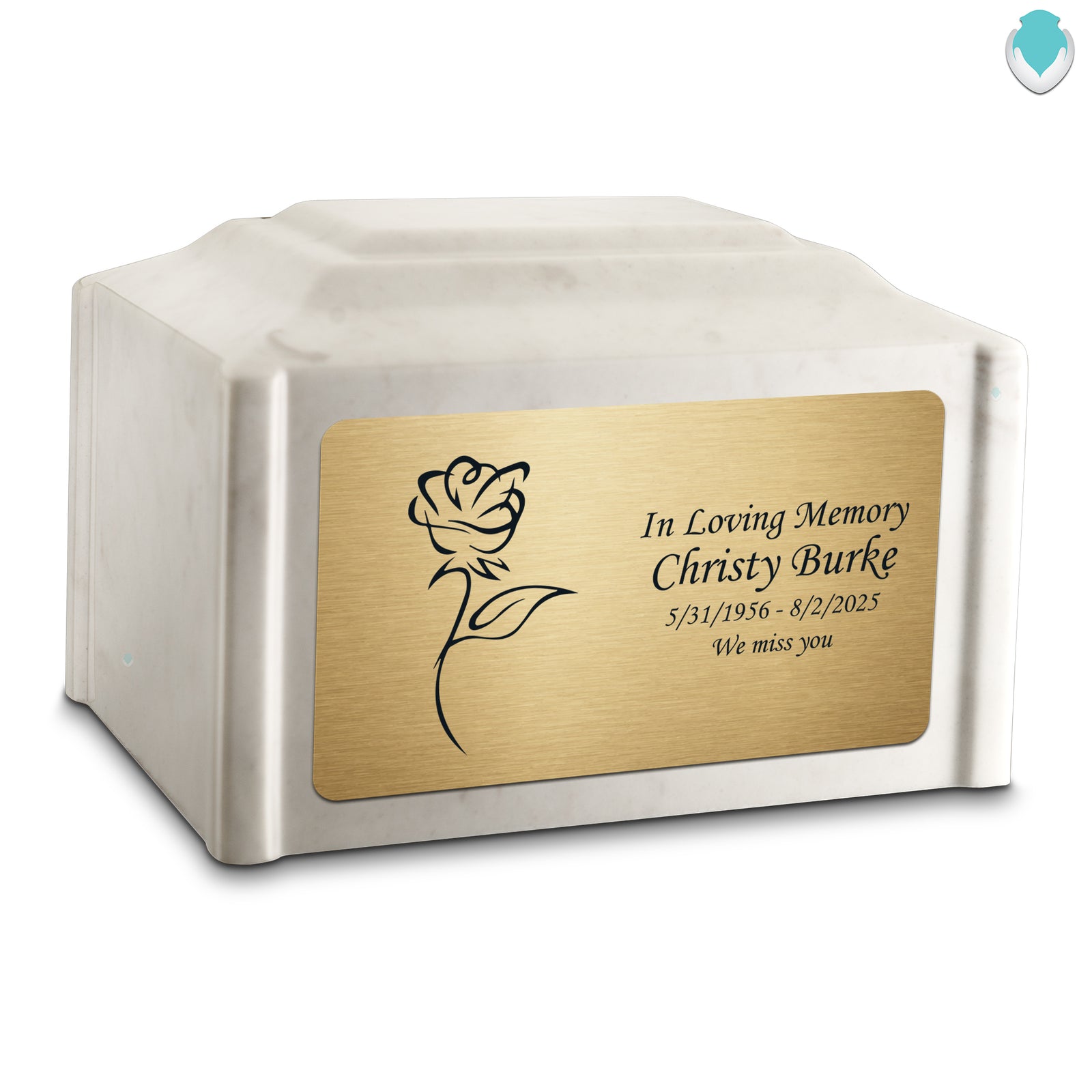 Adult Devotion Rose Diamond Cultured Marble Urns for Ashes