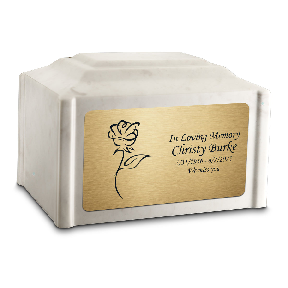 Adult Devotion Rose Diamond Cultured Marble Urns for Ashes