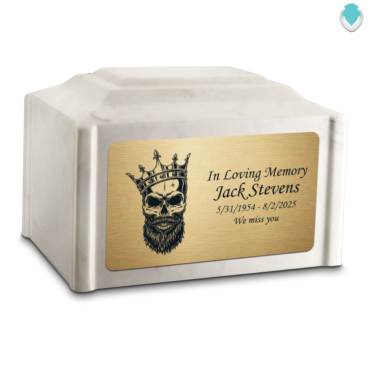 Adult Devotion Skull Diamond Cultured Marble Urns for Ashes