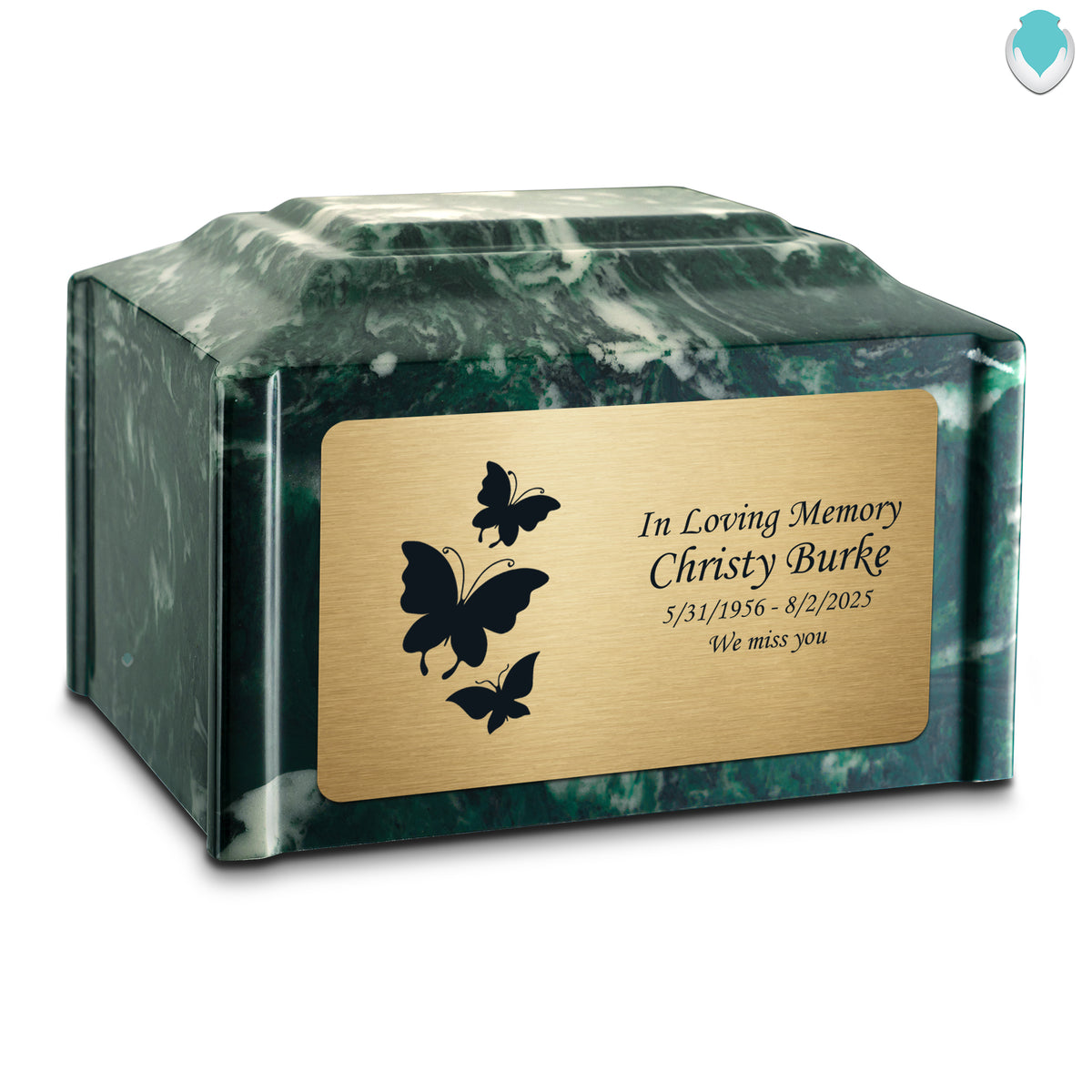 Adult Devotion Butterflies Emerald Cultured Marble Urns for Ashes