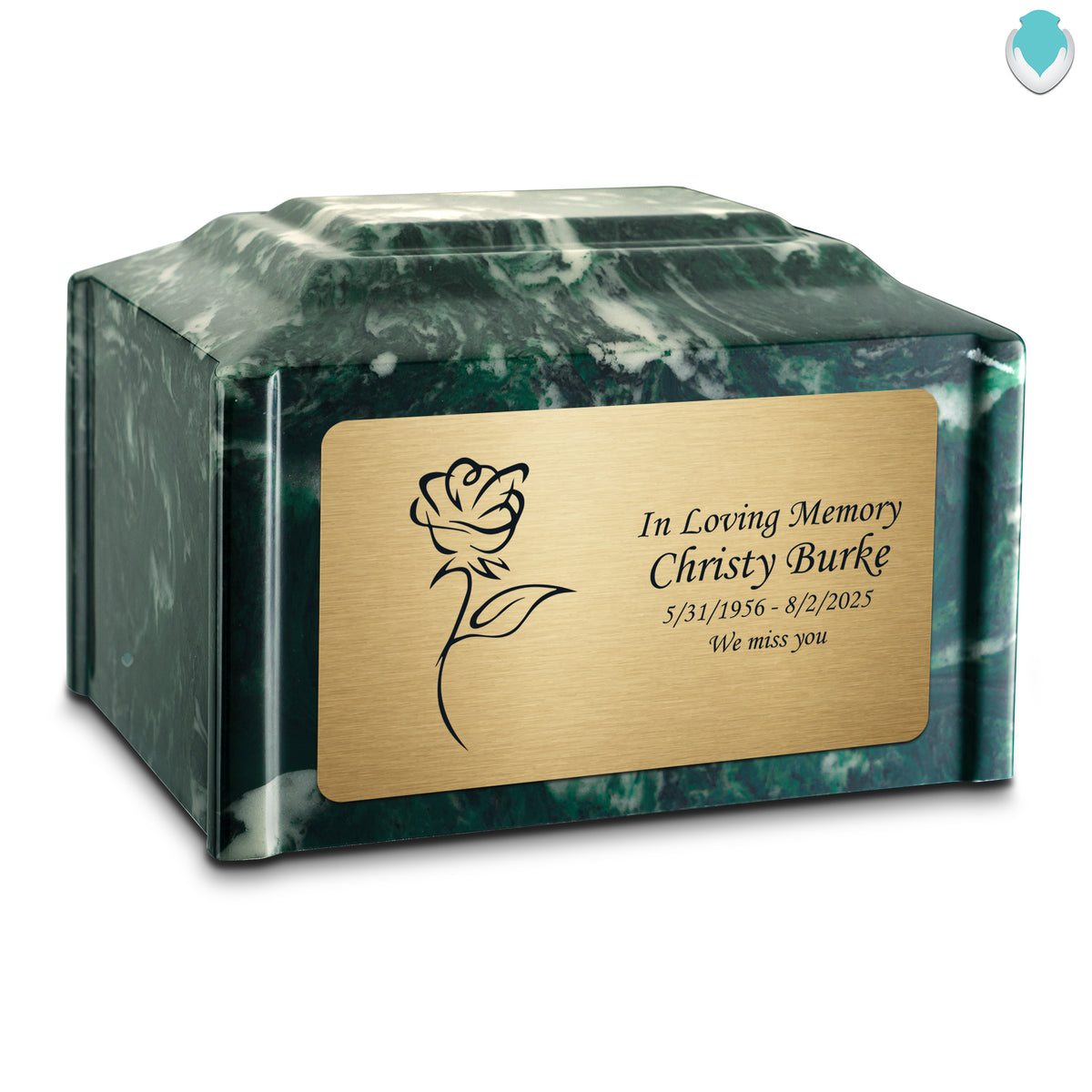 Adult Devotion Rose Emerald Cultured Marble Urns for Ashes