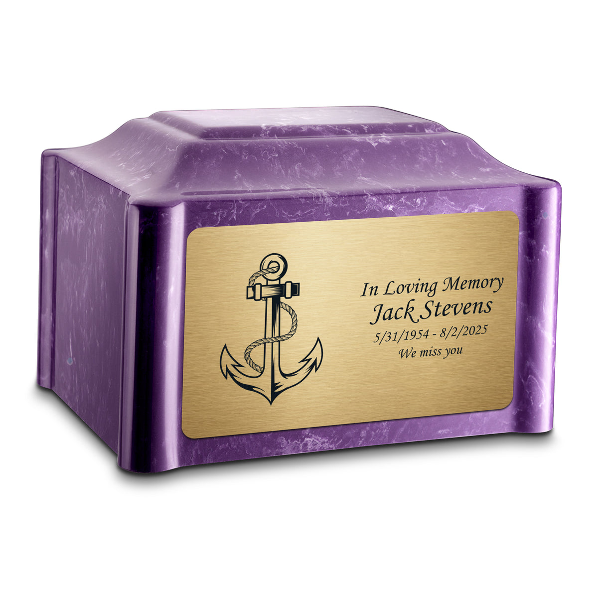 Adult Devotion Anchor Imperial Cultured Marble Urns for Ashes