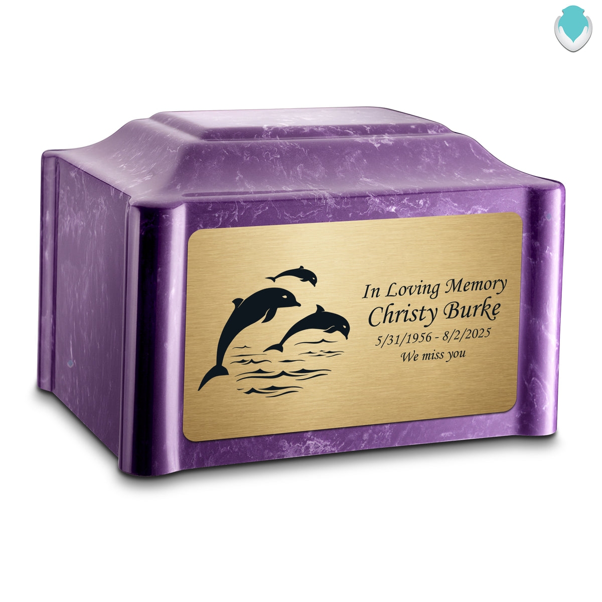 Adult Devotion Dolphin Imperial Cultured Marble Urns for Ashes