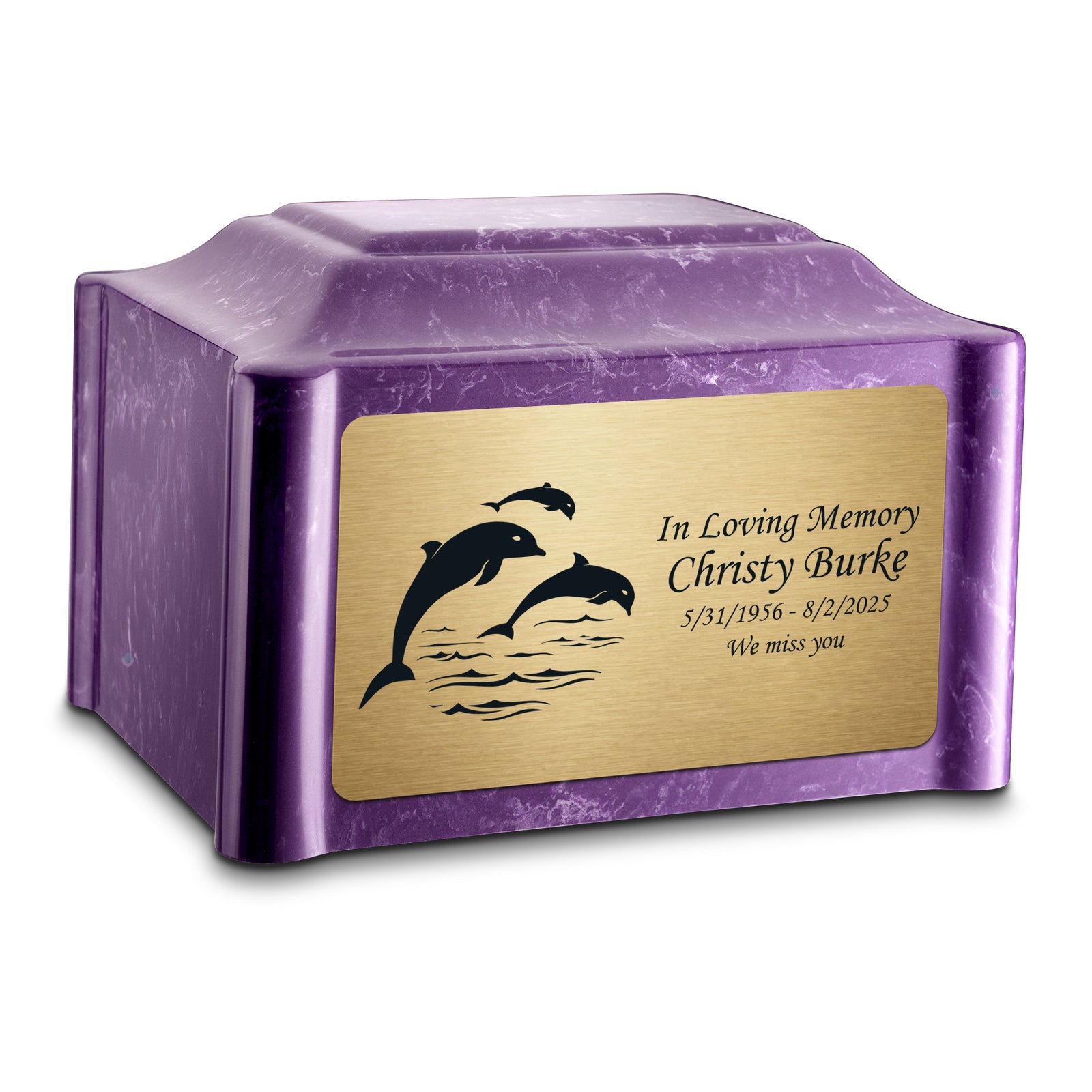 Adult Devotion Dolphin Imperial Cultured Marble Urns for Ashes