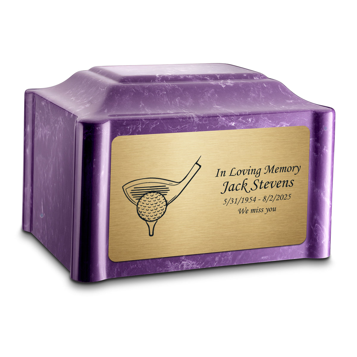 Adult Devotion Golf Imperial Cultured Marble Urns for Ashes