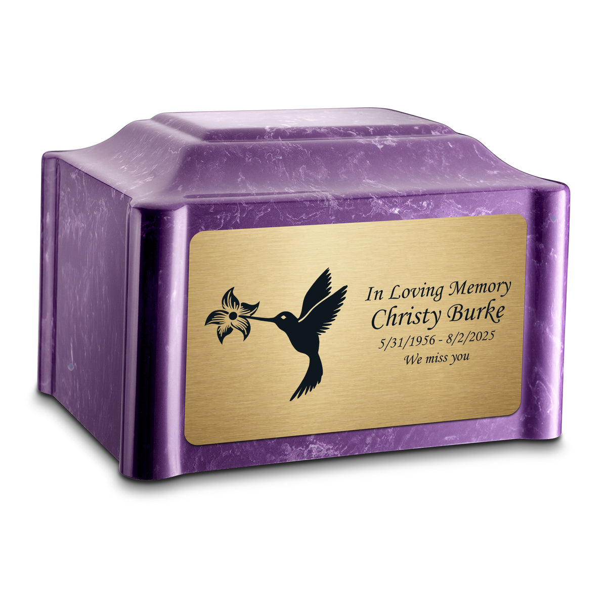 Adult Devotion Hummingbird Imperial Cultured Marble Urns for Ashes