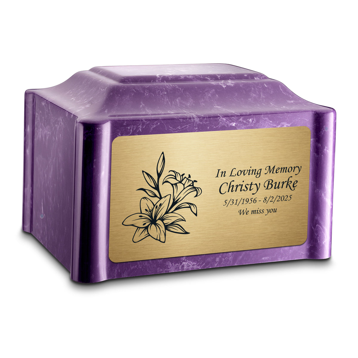 Adult Devotion Lily Imperial Cultured Marble Urns for Ashes