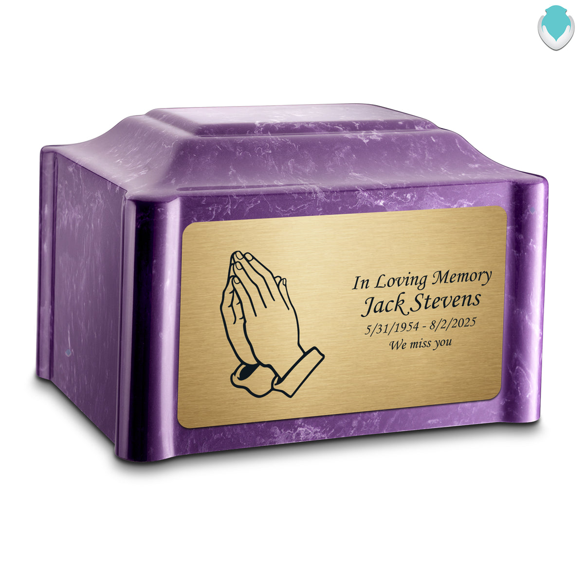 Adult Devotion Praying Hands Imperial Cultured Marble Urns for Ashes