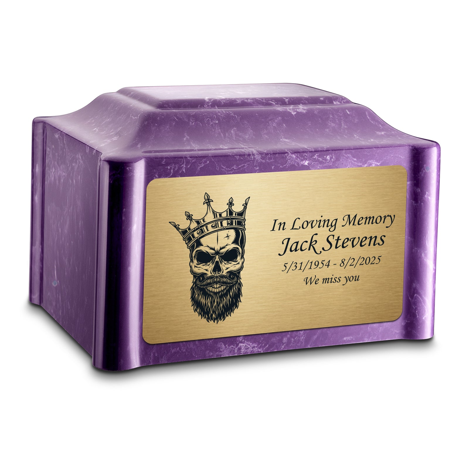 Adult Devotion Skull Imperial Cultured Marble Urns for Ashes