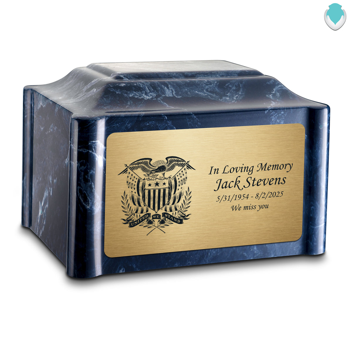 Adult Devotion American Glory Ocean Breeze Cultured Marble Urns for Ashes