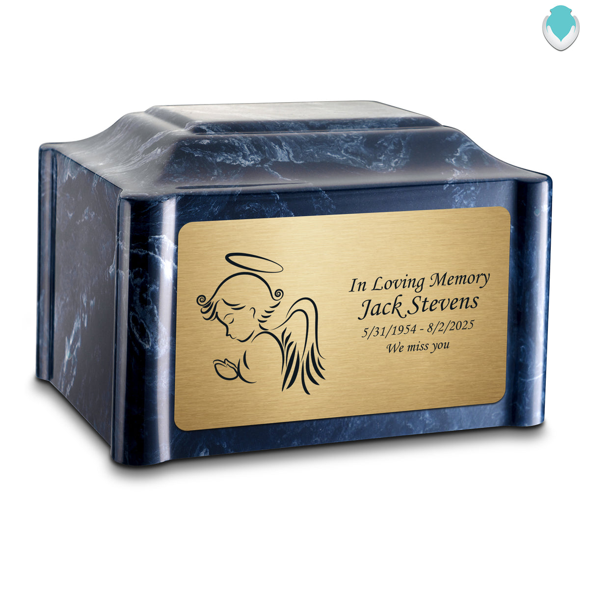 Adult Devotion Angel Ocean Breeze Cultured Marble Urns for Ashes