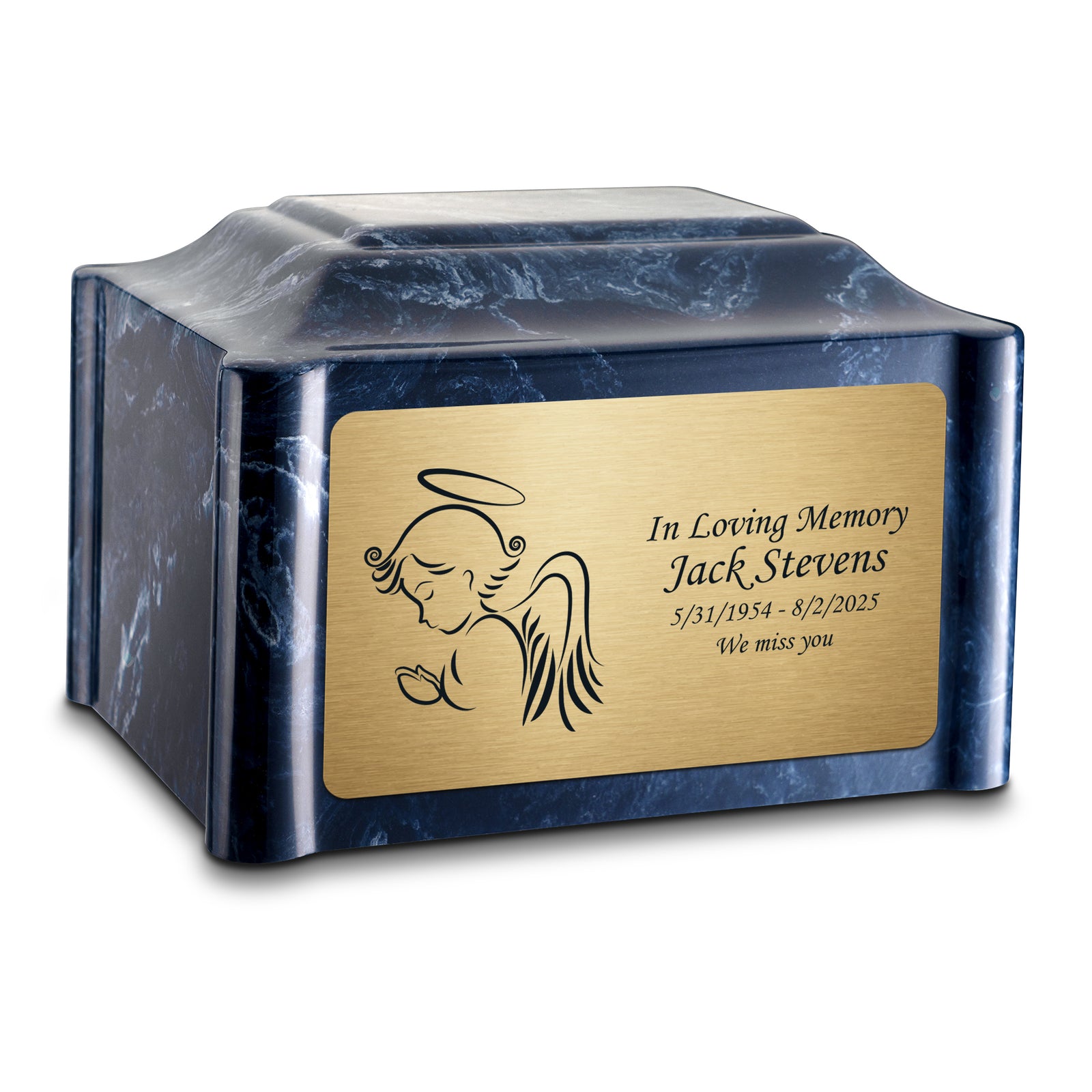 Adult Devotion Angel Ocean Breeze Cultured Marble Urns for Ashes