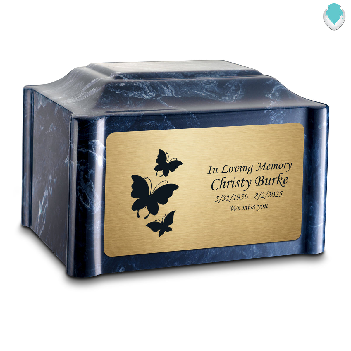 Adult Devotion Butterflies Ocean Breeze Cultured Marble Urns for Ashes