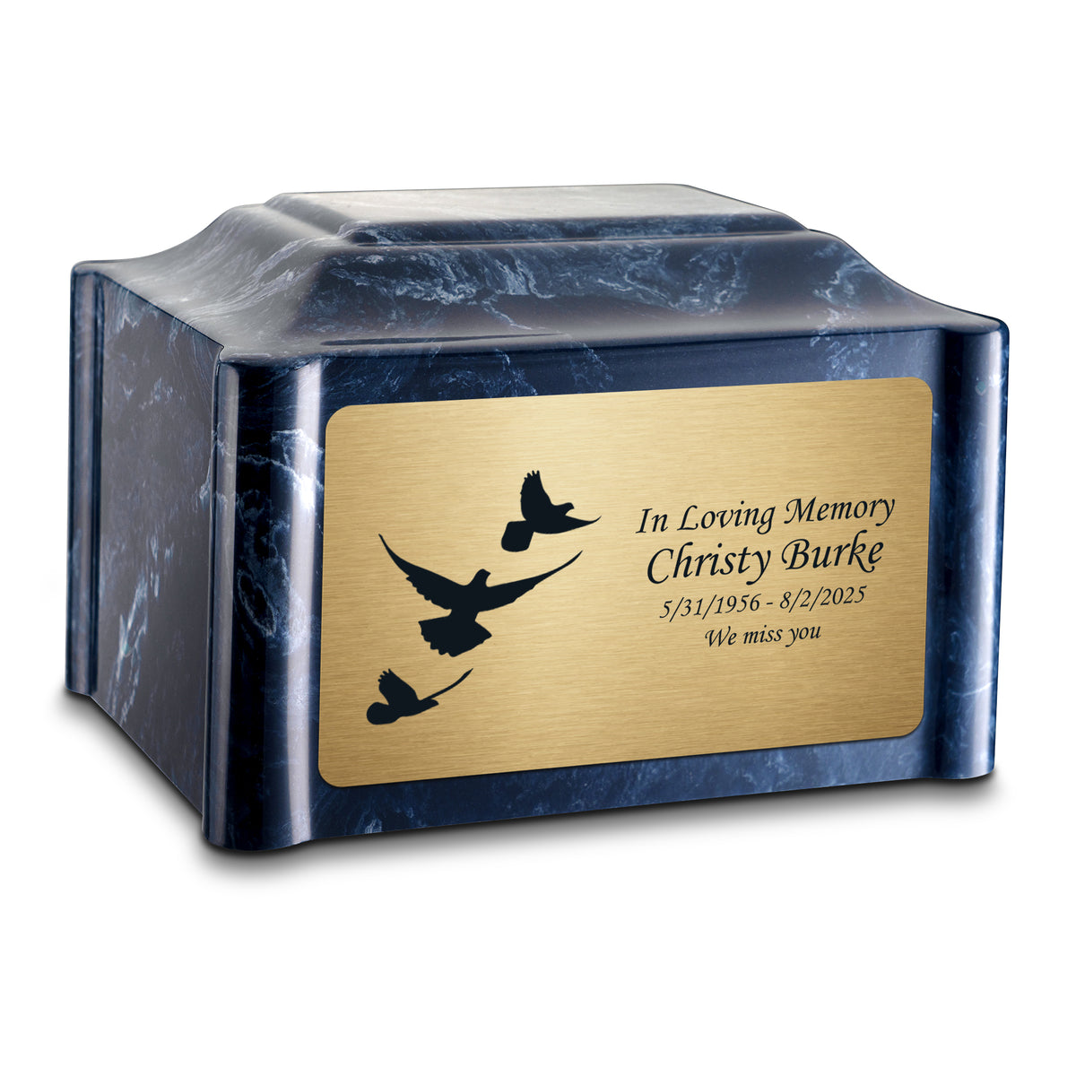 Adult Devotion Doves Ocean Breeze Cultured Marble Urns for Ashes