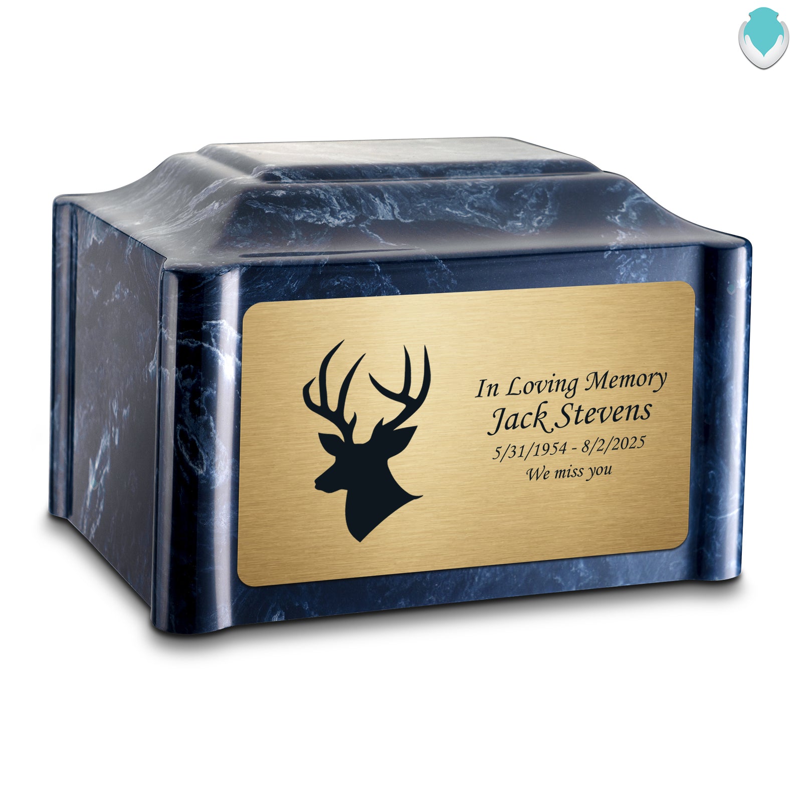 Adult Devotion Deer Ocean Breeze Cultured Marble Urns for Ashes