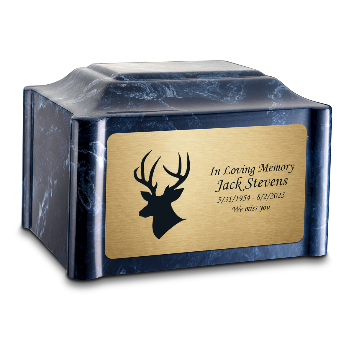 Adult Devotion Deer Ocean Breeze Cultured Marble Urns for Ashes