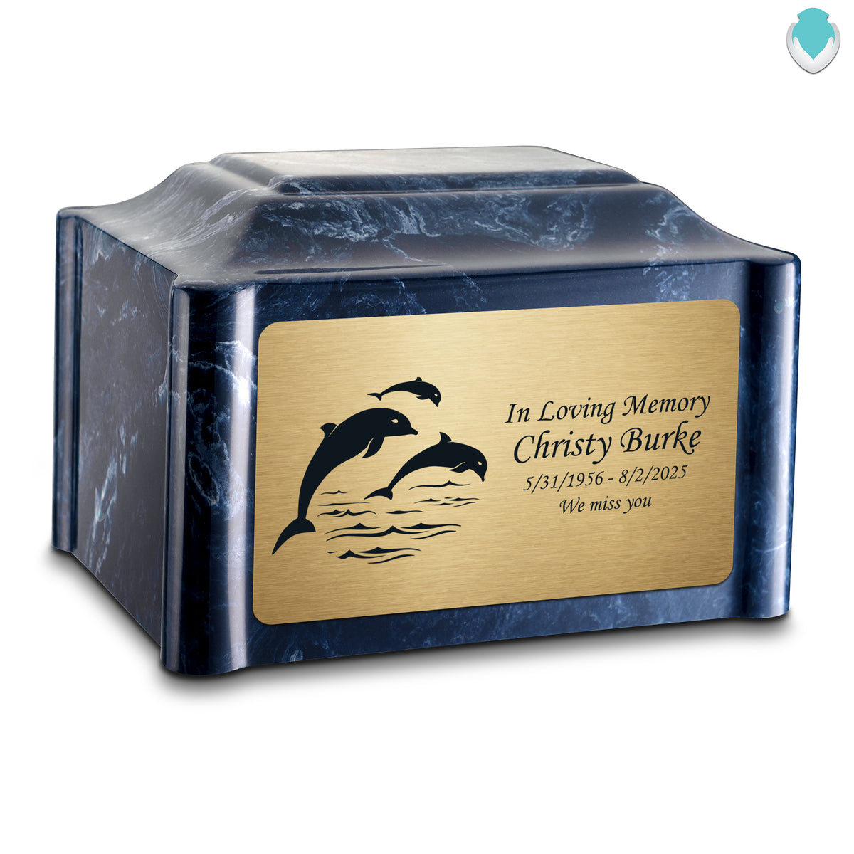 Adult Devotion Dolphin Ocean Breeze Cultured Marble Urns for Ashes