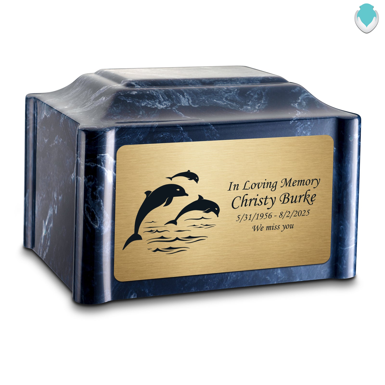 Adult Devotion Dolphin Ocean Breeze Cultured Marble Urns for Ashes