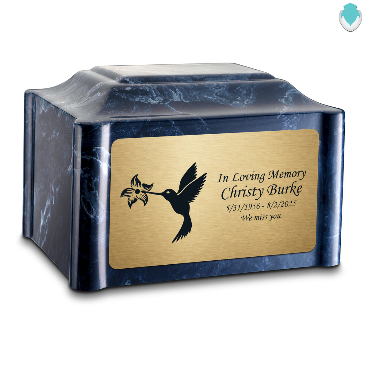 Adult Devotion Hummingbird Ocean Breeze Cultured Marble Urns for Ashes