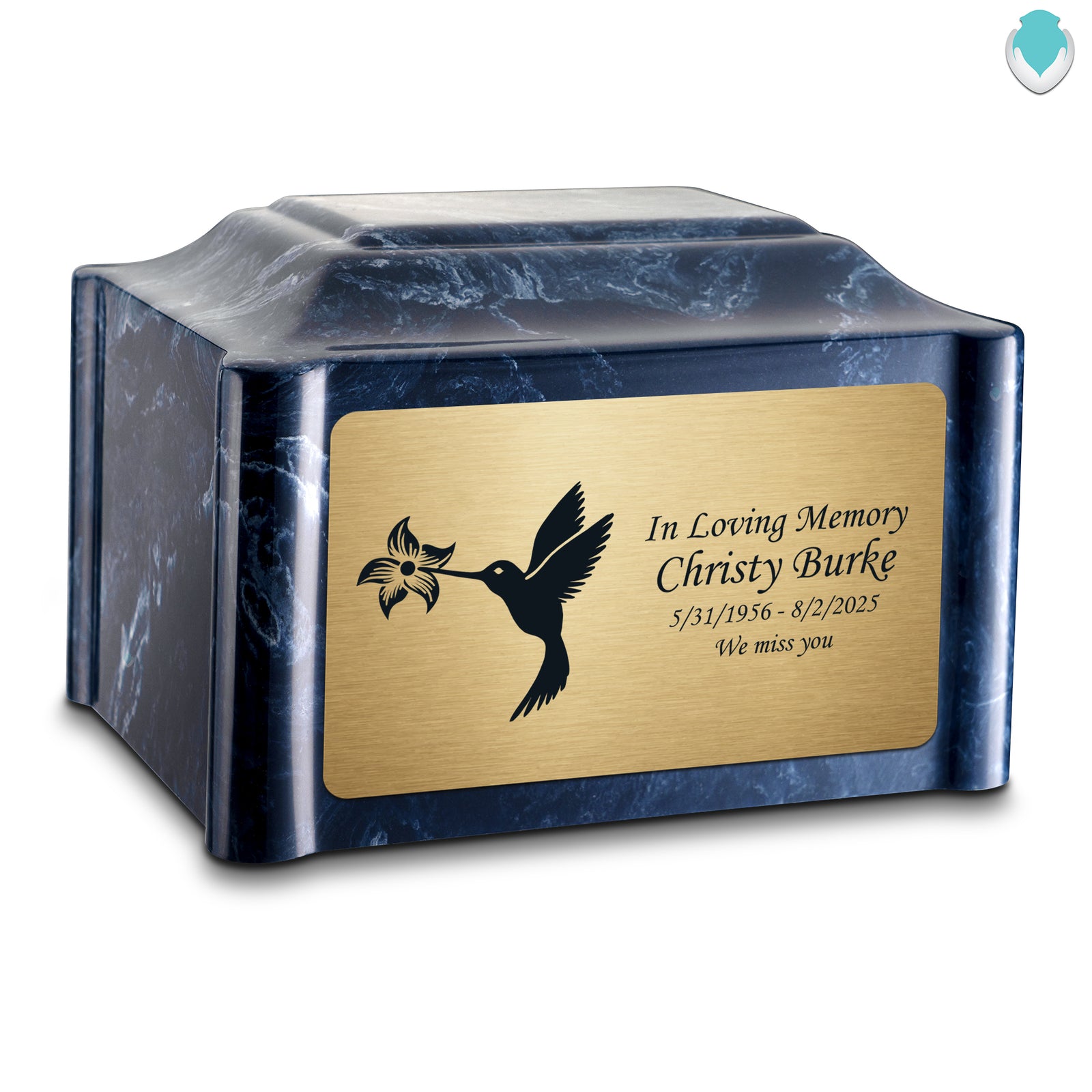 Adult Devotion Hummingbird Ocean Breeze Cultured Marble Urns for Ashes