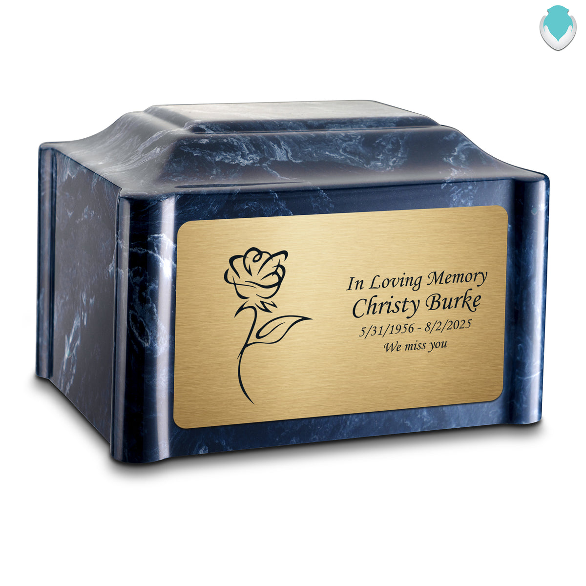 Adult Devotion Rose Ocean Breeze Cultured Marble Urns for Ashes