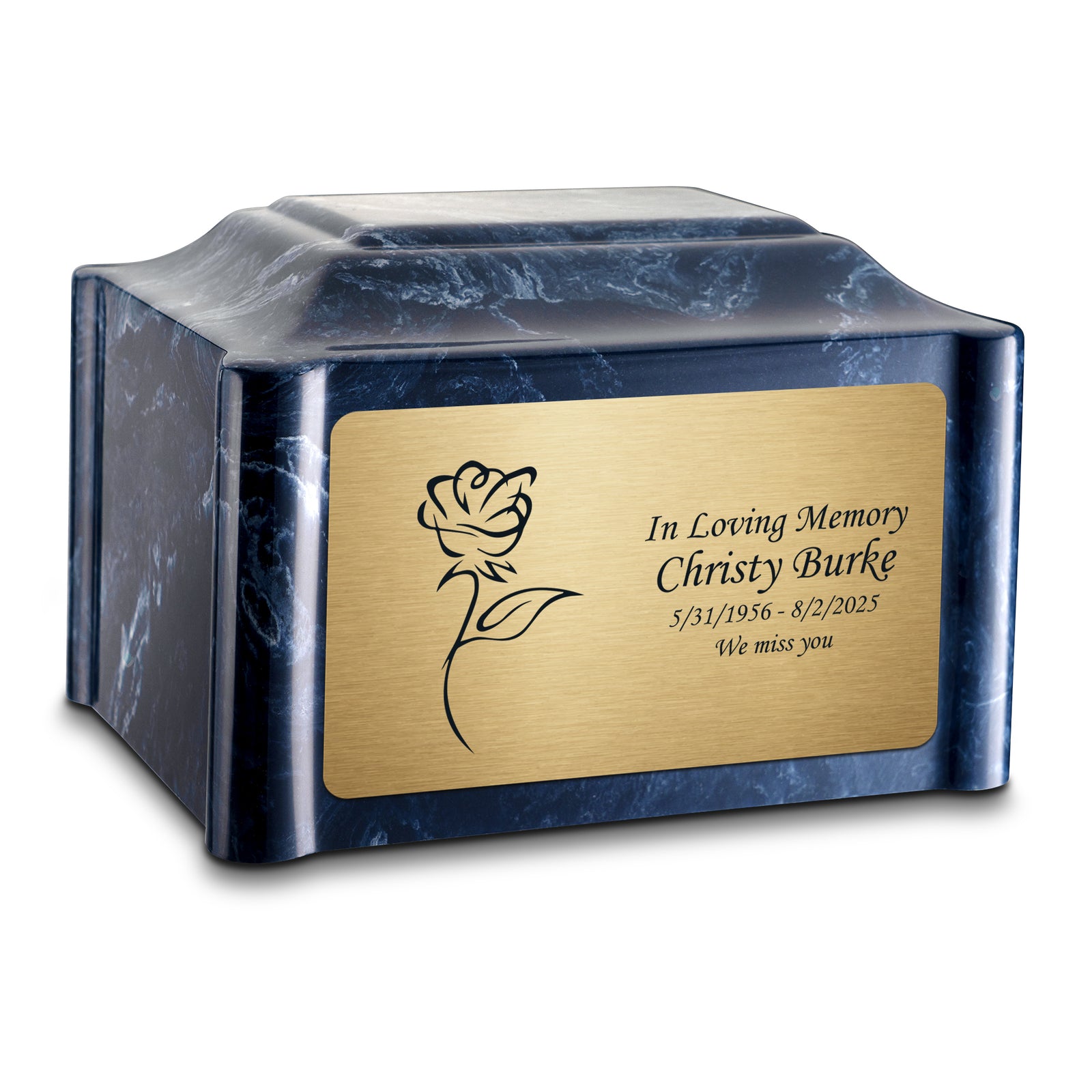 Adult Devotion Rose Ocean Breeze Cultured Marble Urns for Ashes