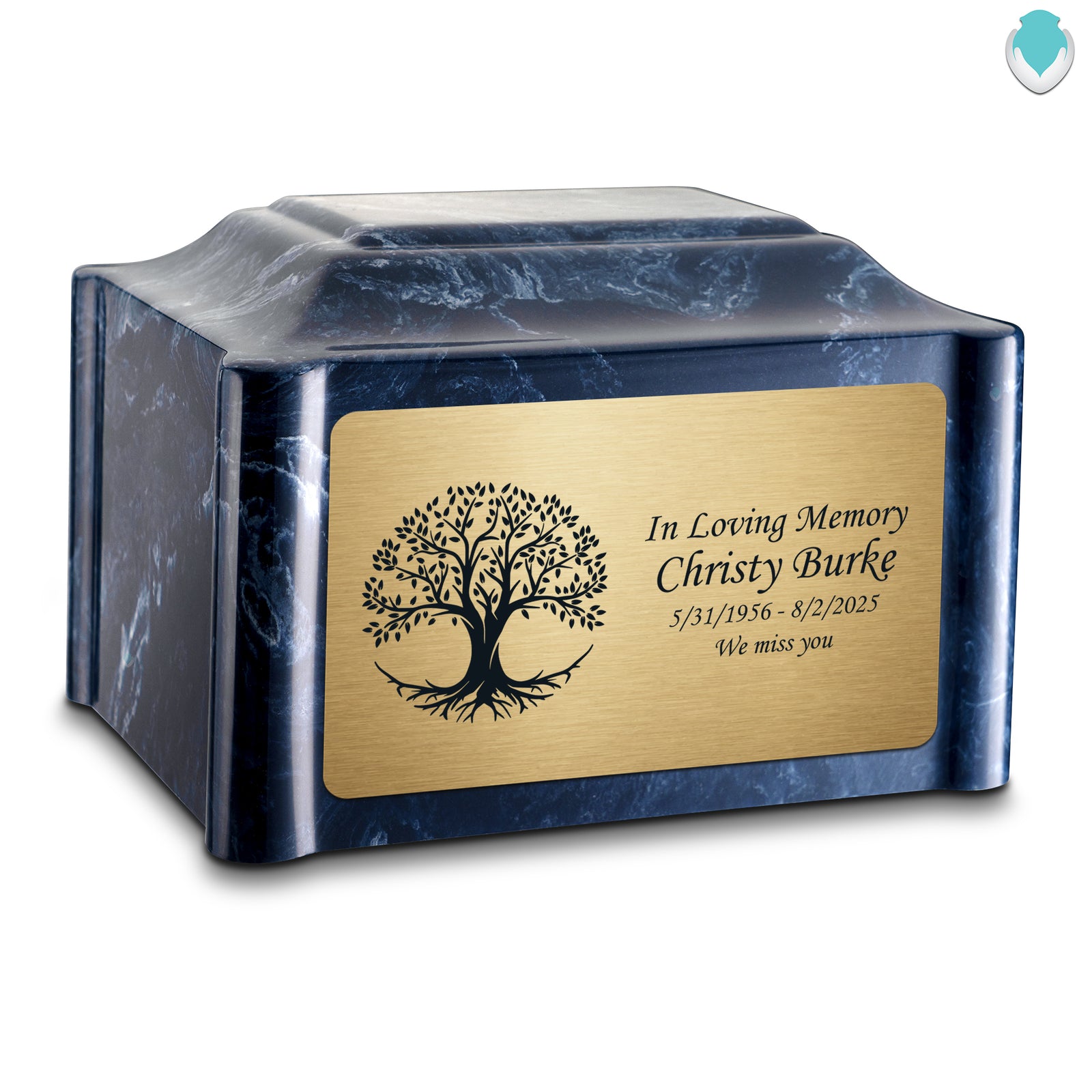 Adult Devotion Tree of Life Ocean Breeze Cultured Marble Urns for Ashes