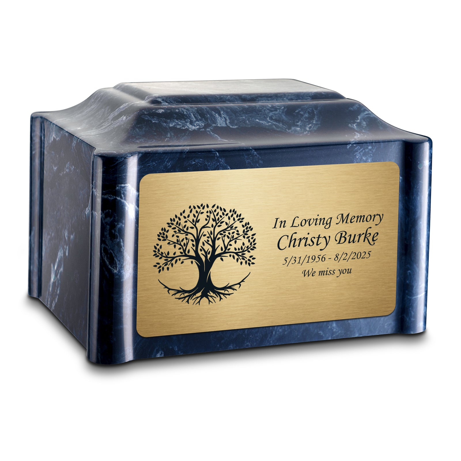 Adult Devotion Tree of Life Ocean Breeze Cultured Marble Urns for Ashes