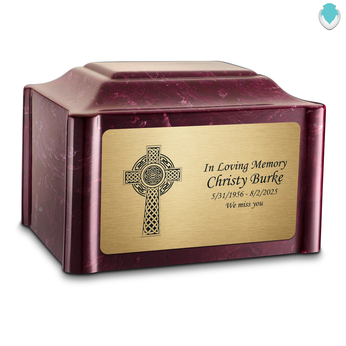 Adult Devotion Celtic Cross Summer Rose Cultured Marble Urns for Ashes