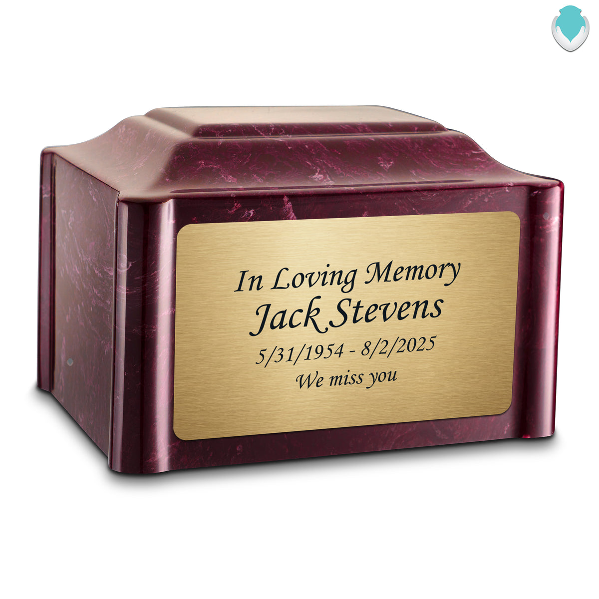Adult Devotion Custom Engraved Summer Rose Cultured Marble Urns for Ashes