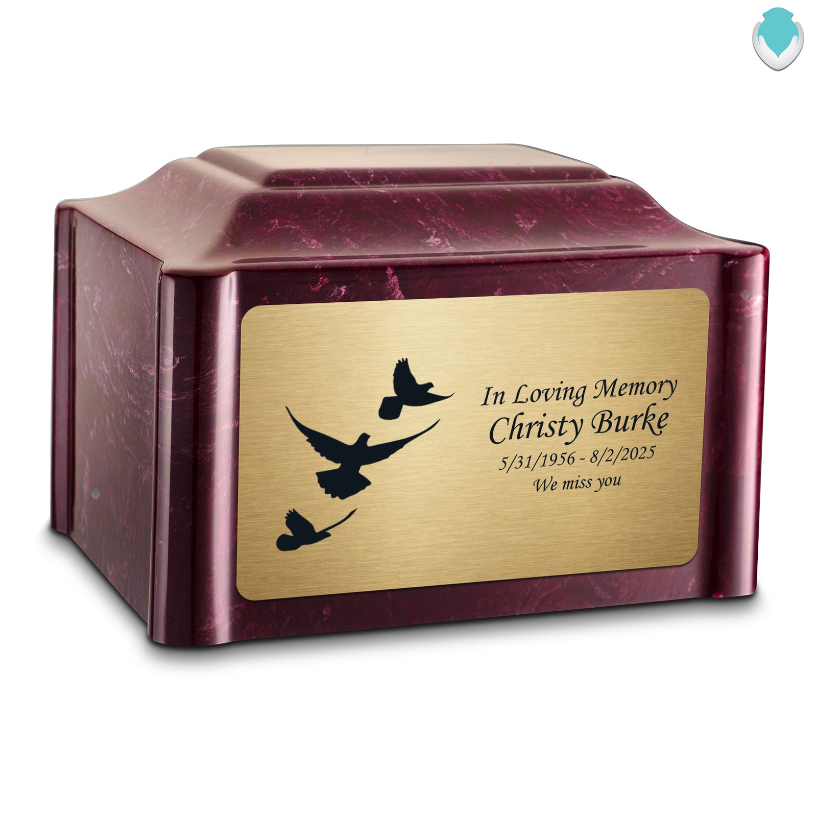Adult Devotion Doves Summer Rose Cultured Marble Urns for Ashes