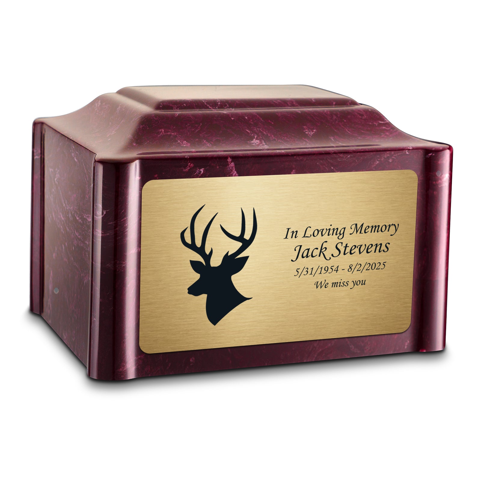 Adult Devotion Deer Summer Rose Cultured Marble Urns for Ashes