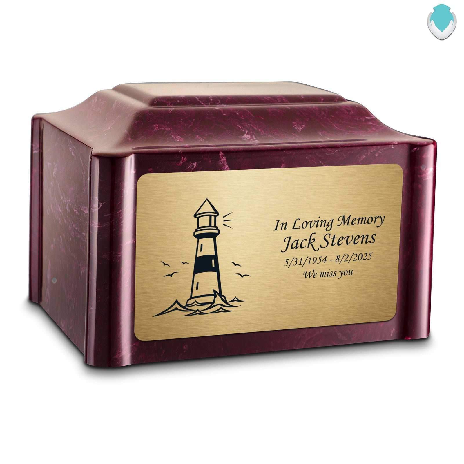Adult Devotion Lighthouse Summer Rose Cultured Marble Urns for Ashes