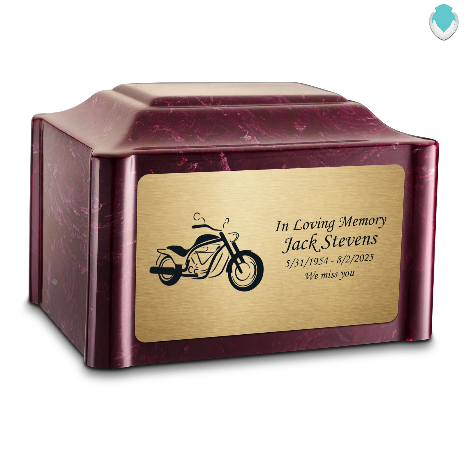 Adult Devotion Motorcycle Summer Rose Cultured Marble Urns for Ashes