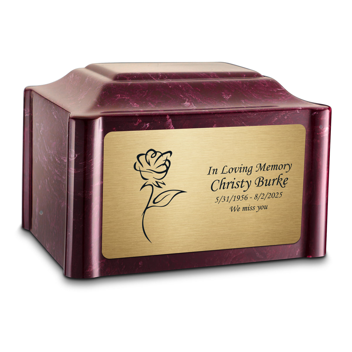 Adult Devotion Rose Summer Rose Cultured Marble Urns for Ashes