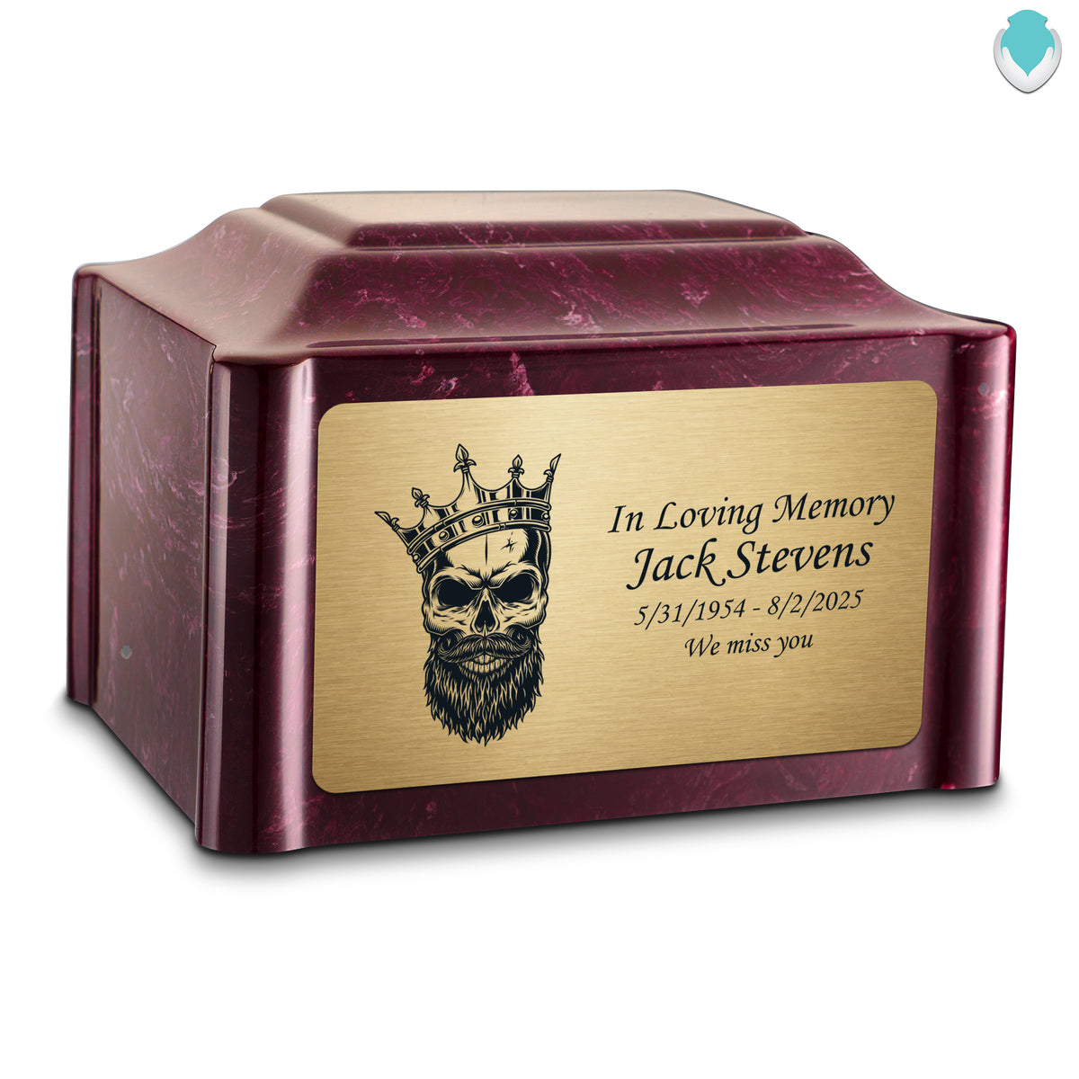 Adult Devotion Skull Summer Rose Cultured Marble Urns for Ashes