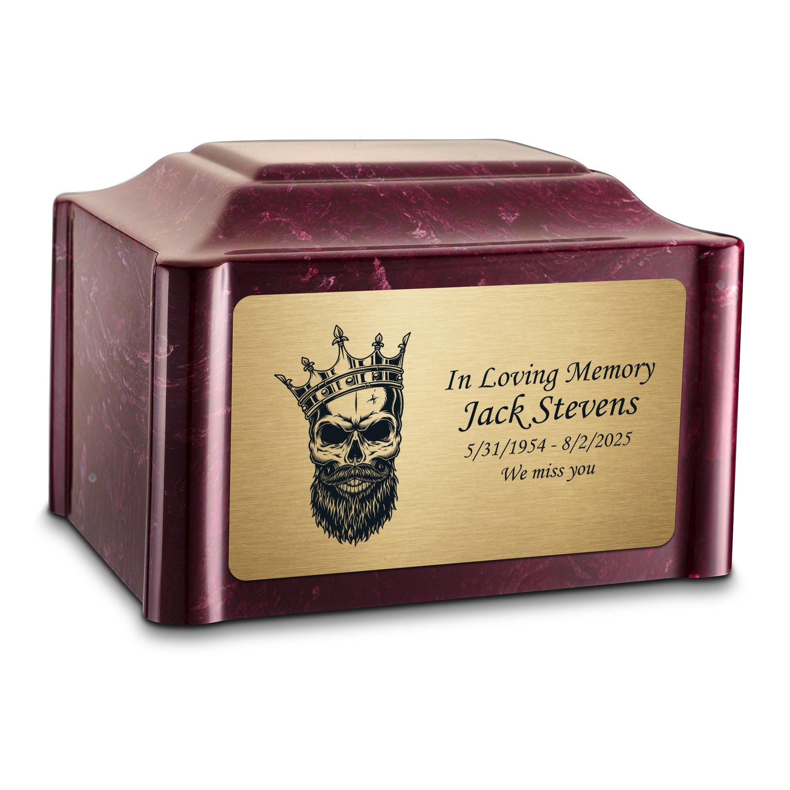 Adult Devotion Skull Summer Rose Cultured Marble Urns for Ashes